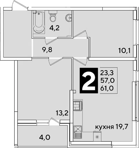 Планировка 3Е-к.кв