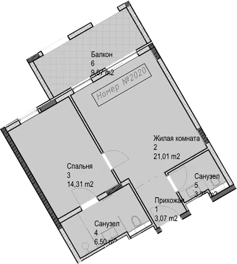 Планировка 2Е-к.кв