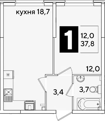 Планировка 2Е-к.кв