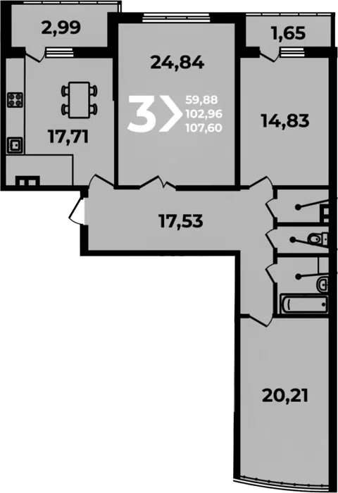 Планировка 4Е-к.кв