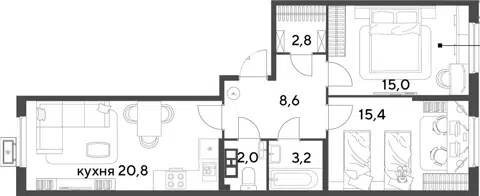 Планировка 3Е-к.кв