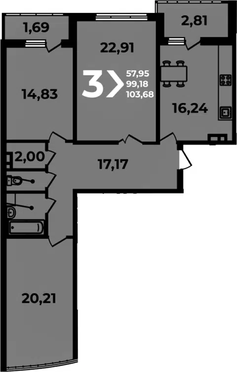 Планировка 4Е-к.кв