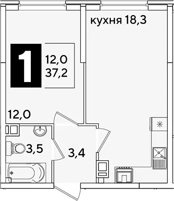 Планировка 2Е-к.кв