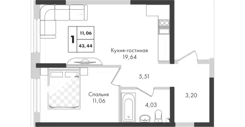 Планировка 2Е-к.кв
