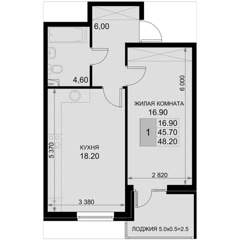Планировка 2Е-к.кв