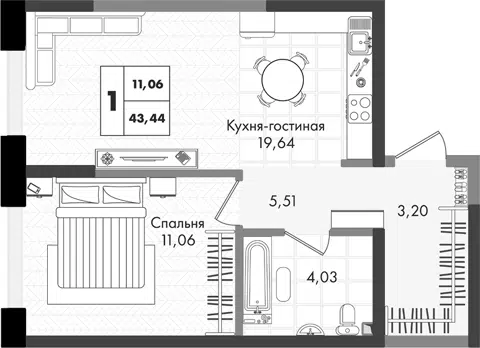 Планировка 2Е-к.кв