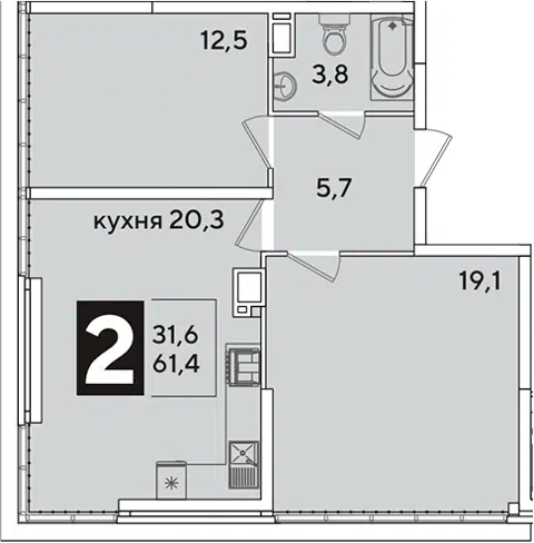 Планировка 3Е-к.кв