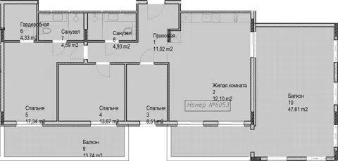 Планировка 3-к.кв