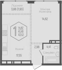 Планировка 2Е-к.кв