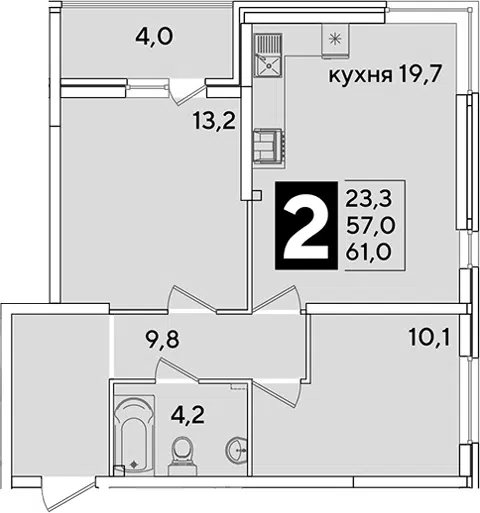 Планировка 3Е-к.кв