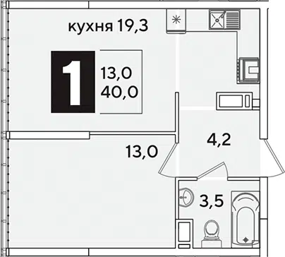 Планировка 2Е-к.кв