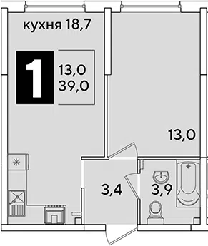 Планировка 2Е-к.кв