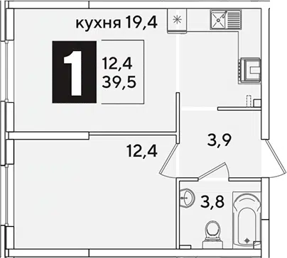 Планировка 2Е-к.кв