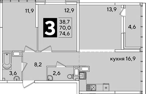 Планировка 4Е-к.кв
