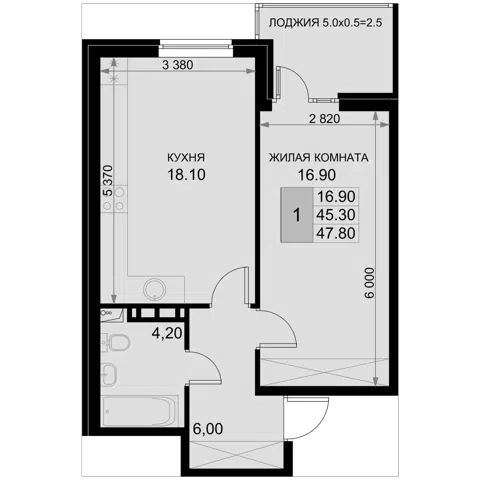 Планировка 2Е-к.кв