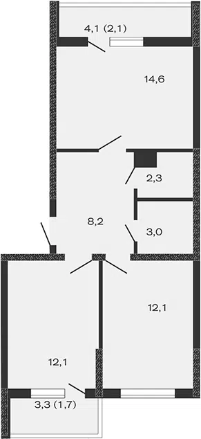 Планировка 2-к.кв