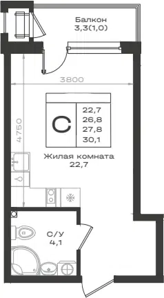 Планировка Студии