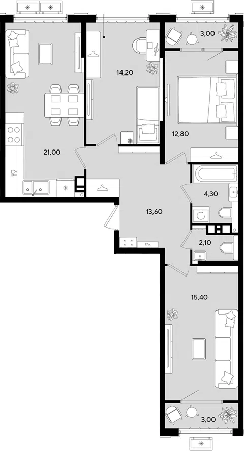 Планировка 4Е-к.кв