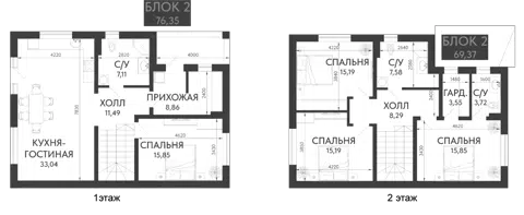 Планировка Коттеджи