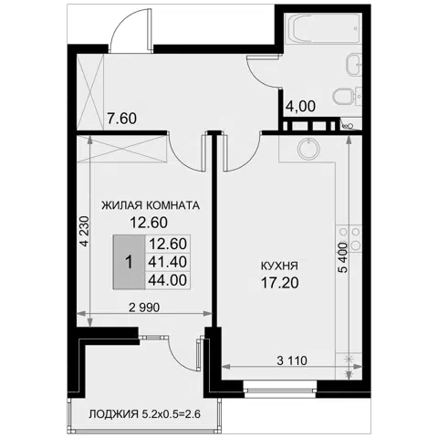 Планировка 2Е-к.кв