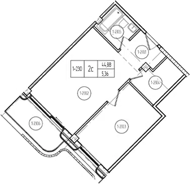 Планировка 2Е-к.кв