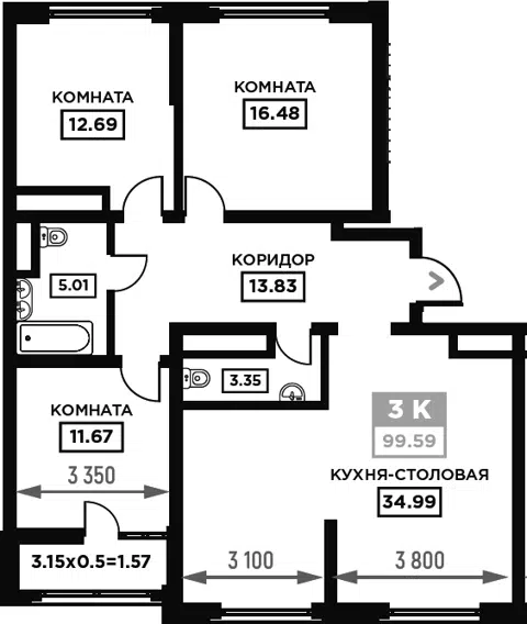 Планировка: 4Е-к.кв