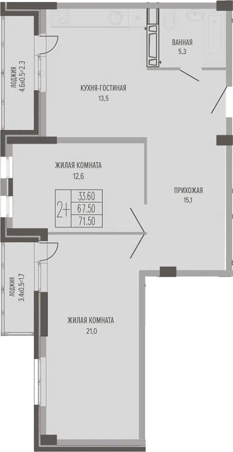 Планировка 3Е-к.кв