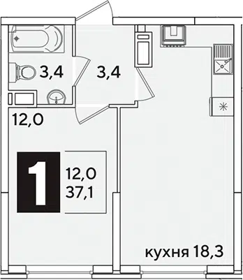 Планировка 2Е-к.кв