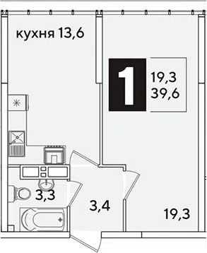 Планировка 1-к.кв