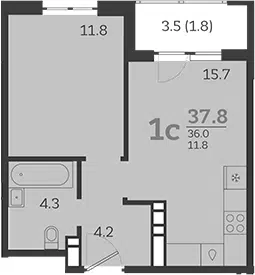 Планировка 2Е-к.кв