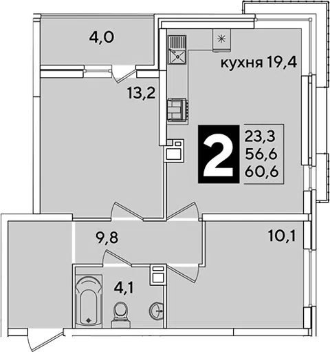 Планировка 3Е-к.кв
