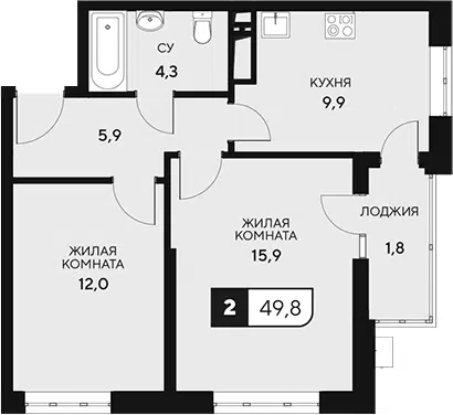 Планировка 2-к.кв