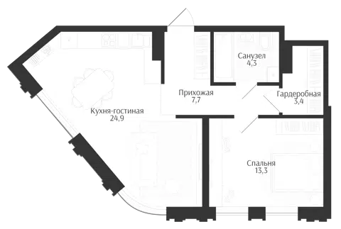 Планировка 2Е-к.кв