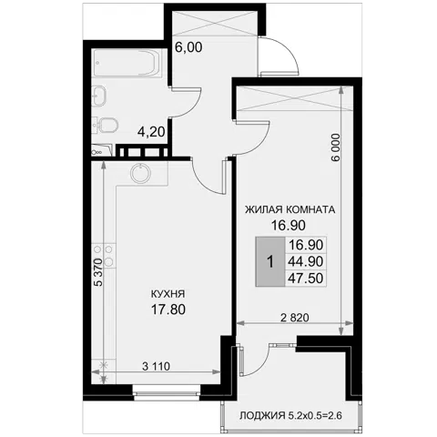 Планировка 2Е-к.кв