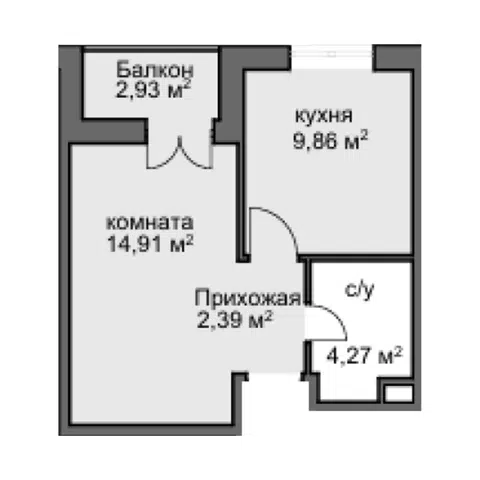 Планировка 1-к.кв