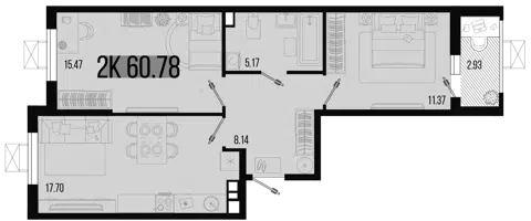 Планировка 2-к.кв