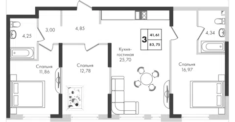 Планировка 4Е-к.кв