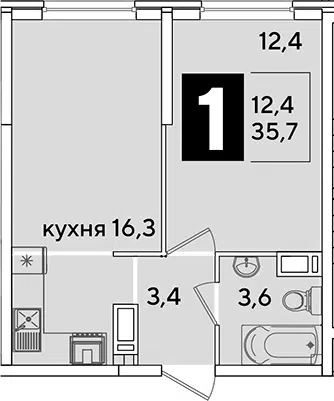 Планировка 2Е-к.кв