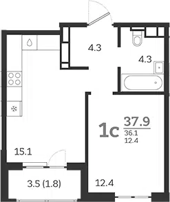 Планировка 2Е-к.кв
