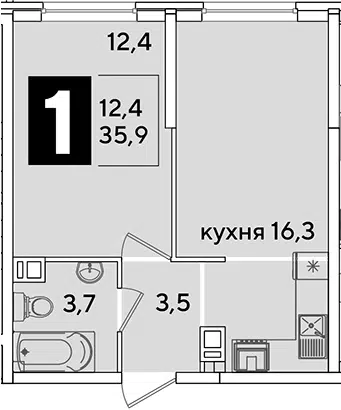 Планировка 2Е-к.кв