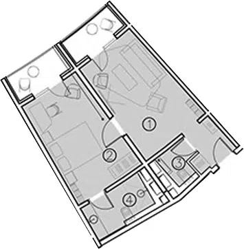 Планировка 2-к.кв