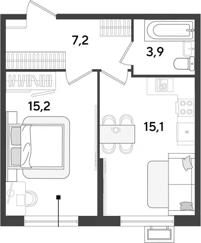 Планировка 2Е-к.кв