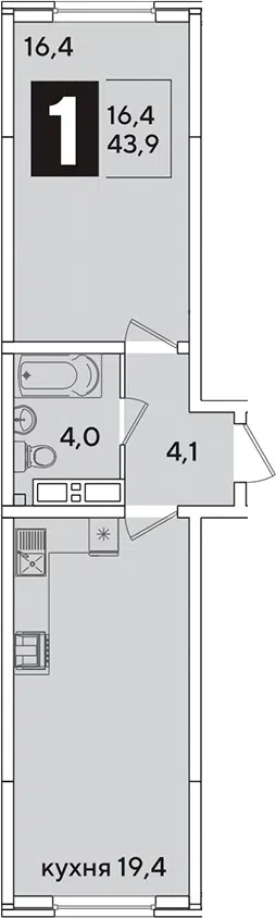 Планировка 2Е-к.кв