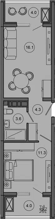 Планировка 2Е-к.кв