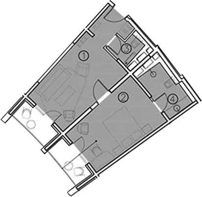 Планировка 2-к.кв