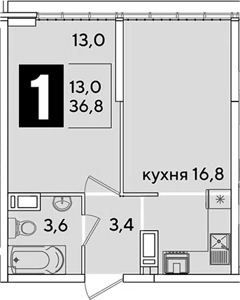 Планировка 2Е-к.кв