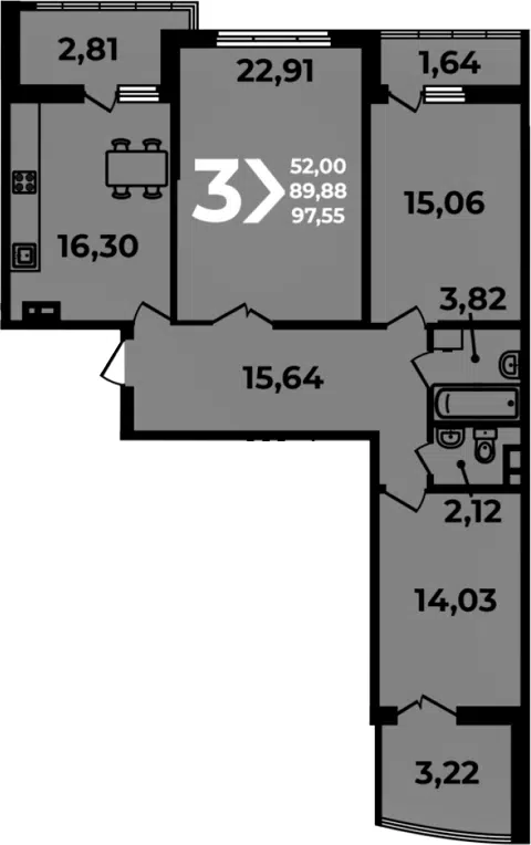 Планировка 4Е-к.кв