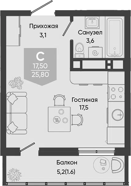 Планировка Студии