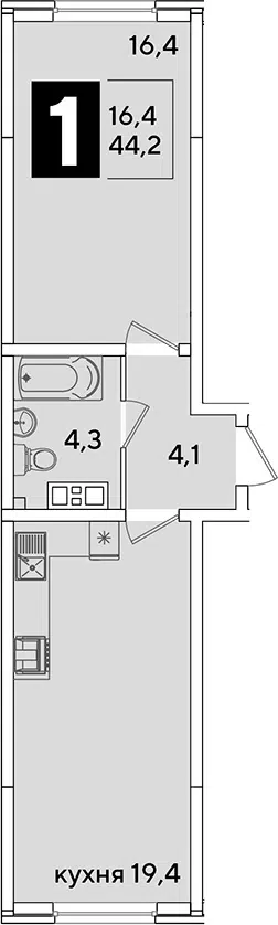 Планировка 2Е-к.кв