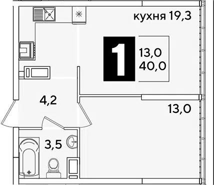 Планировка 2Е-к.кв